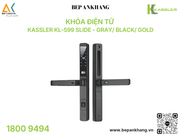 Khóa điện tử Kassler KL-599 Slide - Gray/ Black/ Gold